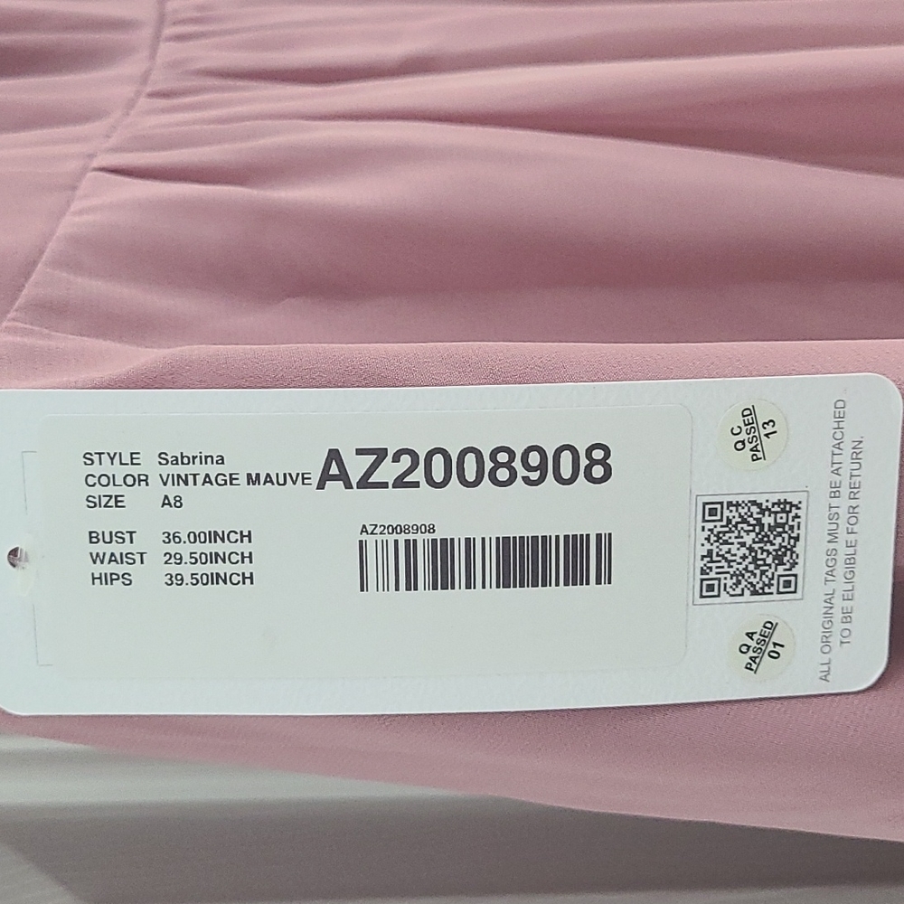 Azazie Sabrina Size 8, Vintage Muave - Picture 3 of 5